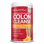 Health Plus, &quot;Чистка кишечника&quot;, средство для чистки толстого кишечника, с освежающим апельсиновым вкусом,  (255 г)