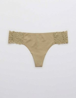 Aerie No Show Firework Lace Thong Underwear