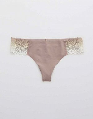 Aerie No Show Ombre Firework Lace Thong Underwear