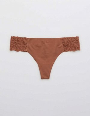 Aerie No Show Firework Lace Thong Underwear