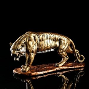 Сувенир "Тигр рычащий" цвет золотистый. 46 х 23 см . микс
