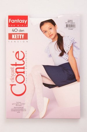 Эластичные колготки для девочки с ажурным цветочным рисунком KETTY 40 Conte elegant