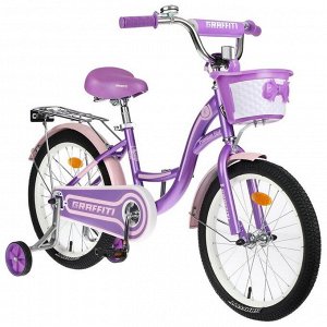 Велосипед 18" Graffiti Premium Girl, цвет сиреневый/розовый