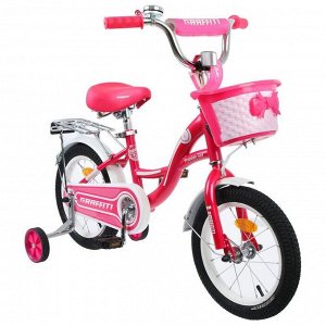 Велосипед 14" Graffiti Premium Girl, цвет розовый/белый