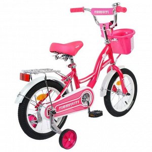 Велосипед 14" Graffiti Premium Girl, цвет розовый/белый