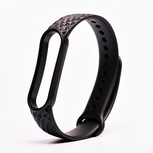 Ремешок WB08 для "Xiaomi Mi Band 5/Mi Band 6" силиконовый Рельеф (black)