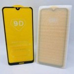 Защитное стекло 9D для HUAWEI Y7 2019 FUEL GLUE в техпаке (на полный экран, полный клей, салфетки в комплекте)