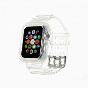 Ремешок ApW21 для "Apple Watch 42/44/45 mm" прозрачный с кейсом (silver)