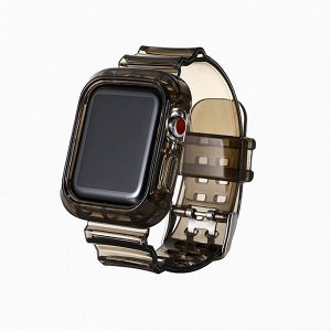 Ремешок ApW21 для "Apple Watch 38/40/41 mm" прозрачный с кейсом (black)