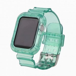 Ремешок ApW21 для "Apple Watch 38/40/41 mm" прозрачный с кейсом (green)