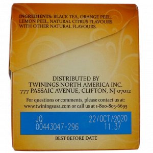 Twinings, Lady Grey Black Tea, 20 чайных пакетиков, 40 г (1,41 унц.)