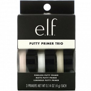 E.L.F., Putty Primer Trio, 3 Primers, 0.14 oz (4 g) Each