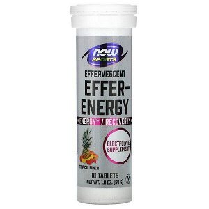 Now Foods, Sports, Effer-Energy, тропический пунш, 10 таблеток, 54 г (1,9 унции)