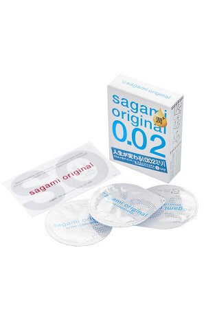 ПРЕЗЕРВАТИВЫ ПОЛИУРЕТАНОВЫЕ SAGAMI ORIGINAL 002 3'S EXTRA LUB