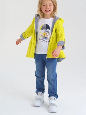 Комплект для девочек: брюки трикотажные, куртка текстильная, фуфайка (футболка) трикотажная
