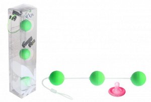 Трехрядные анальные шарики зеленые Funny Five