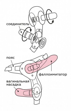 Страпон-трусики BEST SELECT с тремя насадками