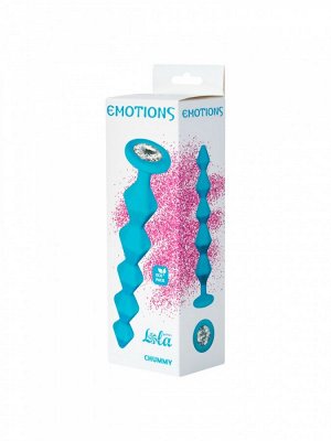 Анальная цепочка с прозрачным кристаллом Emotions Chummy Turquoise