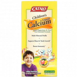 Catalo Naturals, жидкий кальций для детей с магнием и цинком, персик и манго 474 мл (16 жидк. унций)