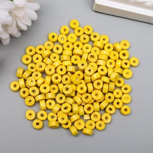 Арт Узор Бусины для творчества дерево &quot;Плоские круглые жёлтые&quot; набор 20 гр 0,6х0,3 см