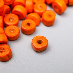 Арт Узор Бусины для творчества дерево &quot;Плоские круглые оранжевые&quot; набор 20 гр 0,6х0,3 см
