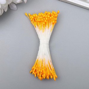 Тычинки для искусственных цветов "Капельки светло-оранжевые" (набор 130 шт) длина 6 см