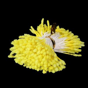Тычинки для искусственных цветов "Пушистые жёлтые" длина 6 см (набор 170 шт)
