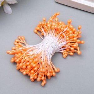 Тычинки для искусственных цветов "Капельки ярко-оранжевые" (набор 130 шт) длина 6 см