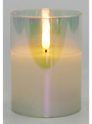 Свеча светодиодная в стакане с мерцающим светом 7,5 х 7,5 х 10 перламутр