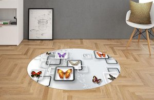 3D Ковер «Яркие бабочки на объемном фоне»