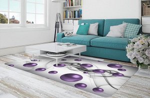 3D Ковер «Фиолетовые шары и дымка»