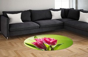 3D Ковер «Тюльпаны на зеленом фоне»