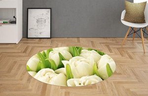 3D Ковер «Тюльпаны на винтажных досках»