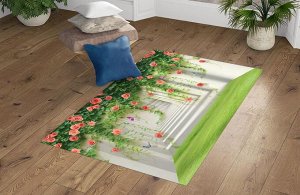 3D Ковер «Тоннель с лианами роз»