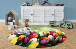 3D Ковер «Разноцветные тюльпаны»