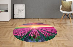 3D Ковер «Поле тюльпанов на закате»