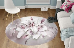 3D Ковер «Сияющие пудровые лилии»