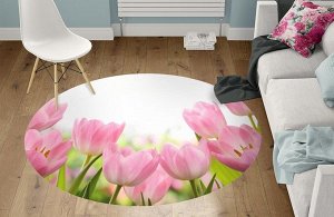 3D Ковер «Нежные розовые тюльпаны»