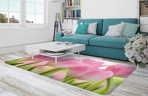 3D Ковер «Крупные розовые тюльпаны»