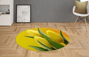 3D Ковер «Желтые тюльпаны в каплях росы»