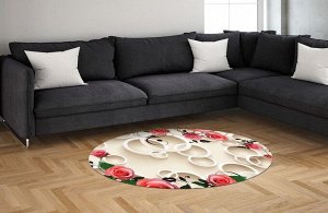 3D Ковер «Розы с кругами»