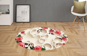 3D Ковер «Розы с кругами»