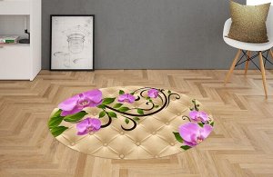 3D Ковер «Розовые орхидеи на песочной коже»