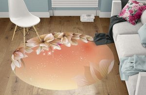 3D Ковер «Персиковая инсталляция с цветами»