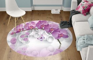 3D Ковер «Орхидея с объемными кругами»