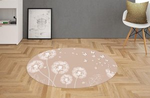 3D Ковер «Одуванчики с бабочками в цвете нюд»