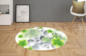 3D Ковер «Объёмные цветы в кругах»