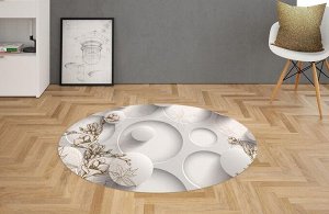 3D Ковер «Объемные круги с цветочным узором»