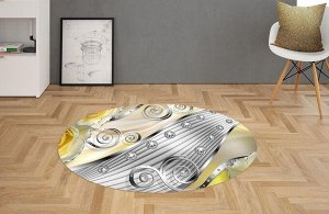 3D Ковер «Лимонные розы на металле»