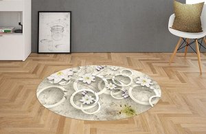 3D Ковер «Лилии на объемном винтажном фоне»